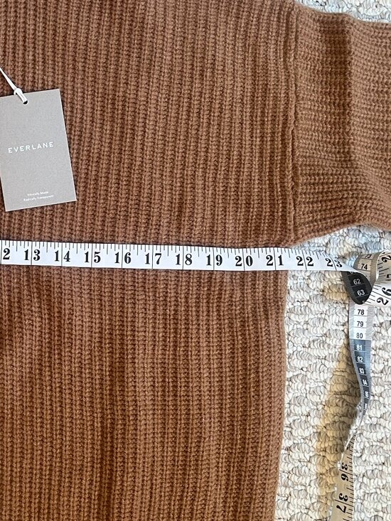 NWT EVERLANE The Half-Zip Sweater in Luxe Merino — S • Deep Camel - Picture 5 of 10